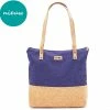 Aanbiedingen 🧨 Merkloos Duurzame Shopper Schoudertas Half Kurk / Half Stof Blauw 🤩 -Tassen-dames Winkel 550x550 220