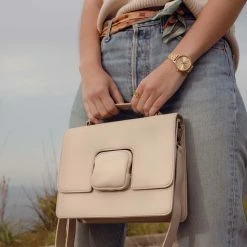 Korting 🛒 Violet Hamden Essential Bag Dames Crossbody Tas Leer - Beige ⭐ -Tassen-dames Winkel 550x550 237