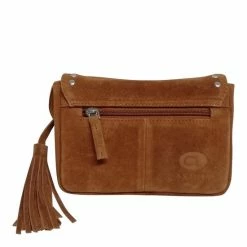 Goedkoopste 🥰 Castillo Suede Vibes Leren Schoudertasje Met Studs - Bruin 🌟 -Tassen-dames Winkel 550x550 254