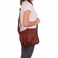 Uitgang 🔔 Bear Design Lauro Leren Klep Schoudertas - Cognac 🎉 -Tassen-dames Winkel 550x550 431