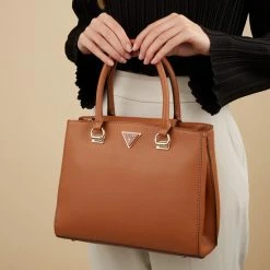 Uitgang 🔥 GUESS Alexie Dames Crossbody TasHandtas Kunstleer - Bruin 🤩 -Tassen-dames Winkel 550x550 482