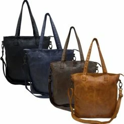 Nieuw 🎉 Arrigo Dames Tas Shopper Model Met Kort En Lang Hengsel – Bruine Dames Shopper – Shopper Leer Bruin ✔️ -Tassen-dames Winkel 550x554 1