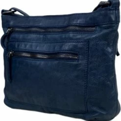 Flash-uitverkoop 🛒 DSTRCT Kleine Schoudertas / Crossbody Tas Dames - Leer - Harrington Road - Blauw 💯 -Tassen-dames Winkel 550x564 3