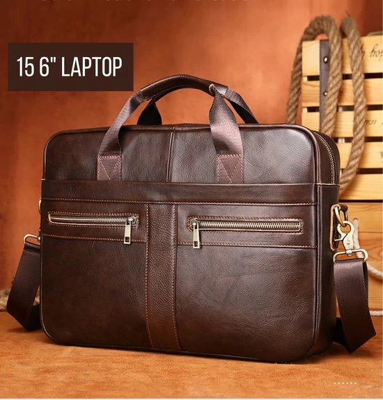 Begroting ⌛ Laptoptas 15 6 Inch Schoudertas Handtas Tas Bruin Leer - Urban U® 👏 6 Begroting ⌛ Laptoptas 15 6 Inch Schoudertas Handtas Tas Bruin Leer - Urban U® 👏 - Afbeelding 4