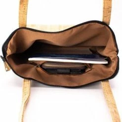 Aanbiedingen 🧨 Merkloos Duurzame Shopper Schoudertas Half Kurk / Half Stof Blauw 🤩 -Tassen-dames Winkel 550x576 4