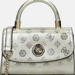 Groothandel 🎉 Guess Night Fall Overslag Crossbody Tas Champagne Logo 👏