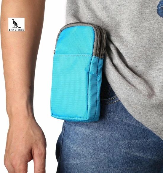Gloednieuw ๐ San Vitale® - Telefoon Tasje - Heuptas - Wandel/Sport/Smartphone - Licht Blauw โค๏ธ 11 Gloednieuw ๐ San Vitale® - Telefoon Tasje - Heuptas - Wandel/Sport/Smartphone - Licht Blauw โค๏ธ - Afbeelding 9