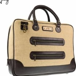 Beste Pirce 🌟 Juuty Luxe Laptoptas – Aktetas – Van Jute Gemaakt - Weekendtas –Unisex - 15 Inch Laptopvak - 👜 Handbagage - Bruin 😀 -Tassen-dames Winkel 550x583 5