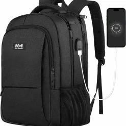 Aanbiedingen π― Navy Madden Rugzak Met USB Poort 28L - Zwart - Luxe Laptop Rugtas 15.6 Inch Met Laptopvak - Heren - Dames - Jongens - Meisje - Waterafstotend - Rugzakken β¨