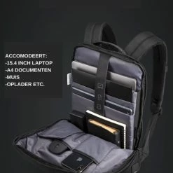 Gloednieuw 🥰 Sulion SunLion® Laptop Rugzak - Zakelijk - Ultralight - Unisex - Zwart 👍 -Tassen-dames Winkel 550x594 2