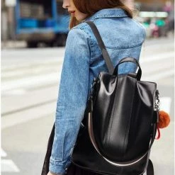 Uitgang 😉 Dames Anti-diefstal Rugzak Schoudertas Vrije Tijd Schooltas Anti Diefstal PU-leer 🎉