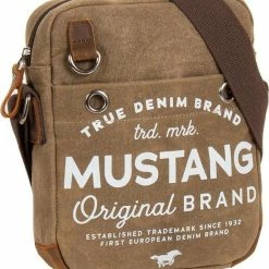Beste Pirce 😉 Mustang® Official Mustang® Genua Schoudertas - Crossbodytas Heavy Waxed - Bruin 🌟