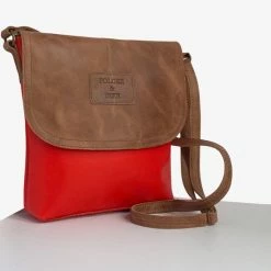 Flash-uitverkoop 🎉 POLDER & DIKE - Schoudertas / Crossbody - FLORENCE - Rood - Scarlet Red - Echt Leer 🥰