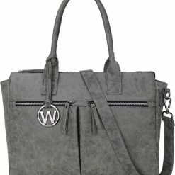 Korting 🥰 Wimona Catarina 2030 Schoudertas / Laptoptas - Grijs 🎉