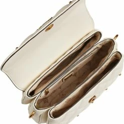 Beste Pirce ✔️ Guess Triana Flap Shoulder Bag Dames Schoudertas - Ivory 🌟 -Tassen-dames Winkel 550x633 5