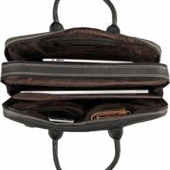 Beste deal ❤️ Arrigo Heren Laptoptas Matzwart Leer – Dames Laptoptas Matzwart Leer – Aktetas Zwart Leer 🔔 -Tassen-dames Winkel 550x646 1