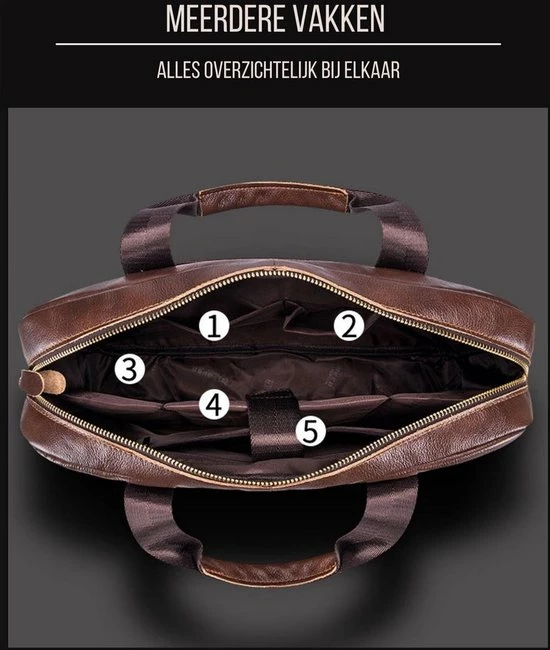 Begroting ⌛ Laptoptas 15 6 Inch Schoudertas Handtas Tas Bruin Leer - Urban U® 👏 7 Begroting ⌛ Laptoptas 15 6 Inch Schoudertas Handtas Tas Bruin Leer - Urban U® 👏 - Afbeelding 5