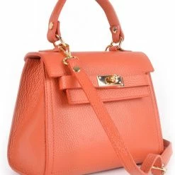 Beste Pirce 🎁 VERA PELLE Handtas Model Honfleur In Mooie Kleur Oranje. Een Tijdloos En Begeerlijk Model. 😀