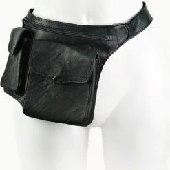 Hete verkoop 👍 Doenya Heuptas ‘Bari' (zwart), Leer, Boho Stijl 🔔