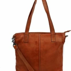 Flash-uitverkoop 🌟 Bear Design Jilike Leren Shopper / Schoudertas - Cognac 👍 -Tassen-dames Winkel 550x668