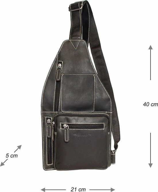 Groothandel 🤩 Arrigo Crossbody Tas Van Trendy Zwart Buffelleer Met Een Verstelbare Schouderriem En 5 Ritsvakken 🔥 9 Groothandel 🤩 Arrigo Crossbody Tas Van Trendy Zwart Buffelleer Met Een Verstelbare Schouderriem En 5 Ritsvakken 🔥 - Afbeelding 7