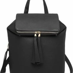 Coupon 🤩 Miss Lulu Handtas - Dames Rugzak - Dameshandtas - Zwart (LG6903 BK) ✨