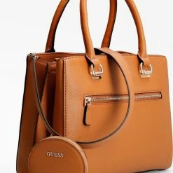 Uitgang 🔥 GUESS Alexie Dames Crossbody TasHandtas Kunstleer - Bruin 🤩 -Tassen-dames Winkel 550x717 6