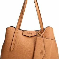 Goedkoopste 😍 Guess Eco Brenton Dames Schoudertas - Bruin 🎁