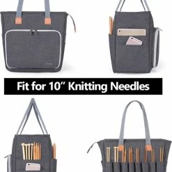 Kopen ⭐ Luxja Zak Voor Wol, Tas, Breien, Haakzakken Voor Onvoltooide Projecten, Haaknaalden En Andere Accessoires (geen Accessoires Inbegrepen), Grijs 😉 -Tassen-dames Winkel 550x733 17