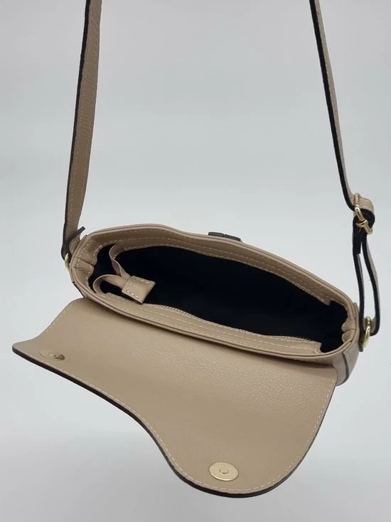 Coupon ❤️ Merkloos Lederen Damestas, Crossbody, Schoudertas, Saddlebag, Echt Leder, Kleur Taupe ⌛ 6 Coupon ❤️ Merkloos Lederen Damestas, Crossbody, Schoudertas, Saddlebag, Echt Leder, Kleur Taupe ⌛ - Afbeelding 4