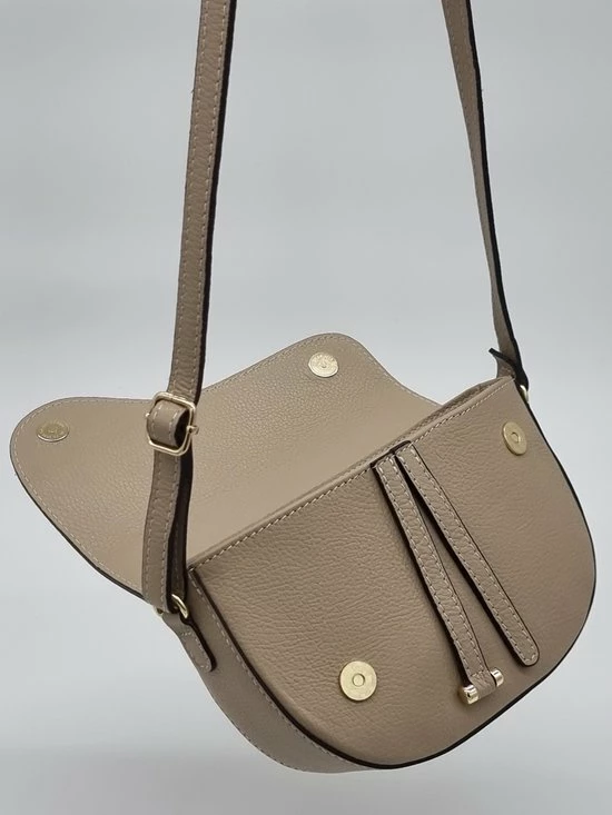 Coupon ❤️ Merkloos Lederen Damestas, Crossbody, Schoudertas, Saddlebag, Echt Leder, Kleur Taupe ⌛ 8 Coupon ❤️ Merkloos Lederen Damestas, Crossbody, Schoudertas, Saddlebag, Echt Leder, Kleur Taupe ⌛ - Afbeelding 6