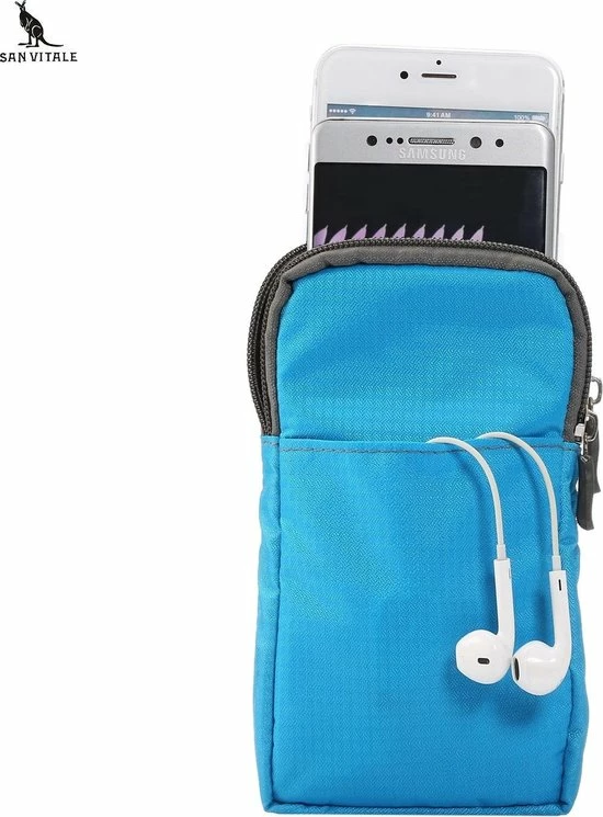 Gloednieuw ๐ San Vitale® - Telefoon Tasje - Heuptas - Wandel/Sport/Smartphone - Licht Blauw โค๏ธ 4 Gloednieuw ๐ San Vitale® - Telefoon Tasje - Heuptas - Wandel/Sport/Smartphone - Licht Blauw โค๏ธ - Afbeelding 2