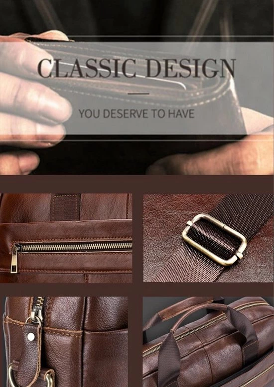 Begroting ⌛ Laptoptas 15 6 Inch Schoudertas Handtas Tas Bruin Leer - Urban U® 👏 8 Begroting ⌛ Laptoptas 15 6 Inch Schoudertas Handtas Tas Bruin Leer - Urban U® 👏 - Afbeelding 6