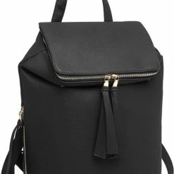 Coupon 🤩 Miss Lulu Handtas - Dames Rugzak - Dameshandtas - Zwart (LG6903 BK) ✨ -Tassen-dames Winkel 550x785