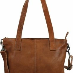 Flash-uitverkoop 🌟 Bear Design Jilike Leren Shopper / Schoudertas - Cognac 👍