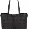 Beste Verkoop 🧨 Geperforeerde Tas David Jones - Zwart 5905-1 🌟 -Tassen-dames Winkel 550x795 7