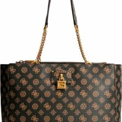 Uitgang 🔥 Guess Medium Schoudertas / Crossbody Tas Dames - Centre Stage - - Bruin ✔️ -Tassen-dames Winkel 550x804 6