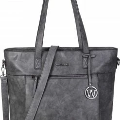 Groothandel ✔️ Wimona Evelina 4035 Shopper / Laptoptas - 15 Inch - Grijs ❤️