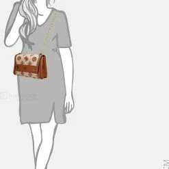 Begroting 🎁 GUESS Katey Dames Schoudertas Kunstleer;Textiel - Cognac 💯 -Tassen-dames Winkel 550x821