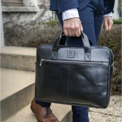 Begroting 😀 ACROPAQ Laptoptas - 15.6 Inch, Leer, Bestand Tegen Water En Slijtage - Computertas - Zwart ❤️ -Tassen-dames Winkel 550x822 1