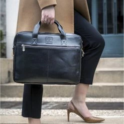 Begroting 😀 ACROPAQ Laptoptas - 15.6 Inch, Leer, Bestand Tegen Water En Slijtage - Computertas - Zwart ❤️ -Tassen-dames Winkel 550x822