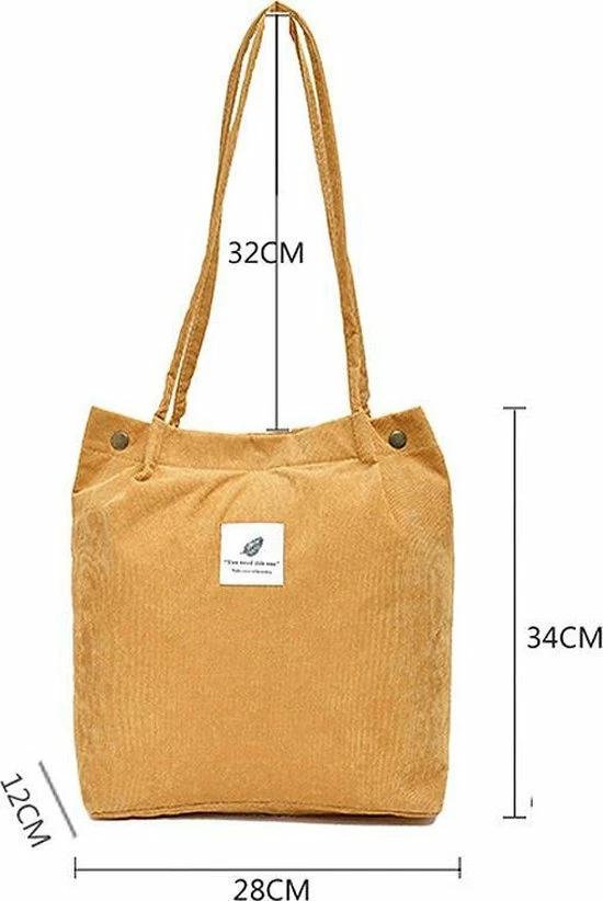 Goedkoopste π Safuna π Handbag - Corduroy Shopping Bag - Canvas Cloth Shoulder Bag - Eco Grocery Totes π 7 Goedkoopste π Safuna π Handbag - Corduroy Shopping Bag - Canvas Cloth Shoulder Bag - Eco Grocery Totes π - Afbeelding 5