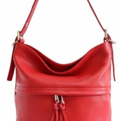 Hete verkoop ๐ AmbraModa Italiaanse Handtas Schoudertas Van Echt Leer GL024 Rood ๐