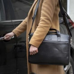 Begroting 😀 ACROPAQ Laptoptas - 15.6 Inch, Leer, Bestand Tegen Water En Slijtage - Computertas - Zwart ❤️ -Tassen-dames Winkel 550x825 2