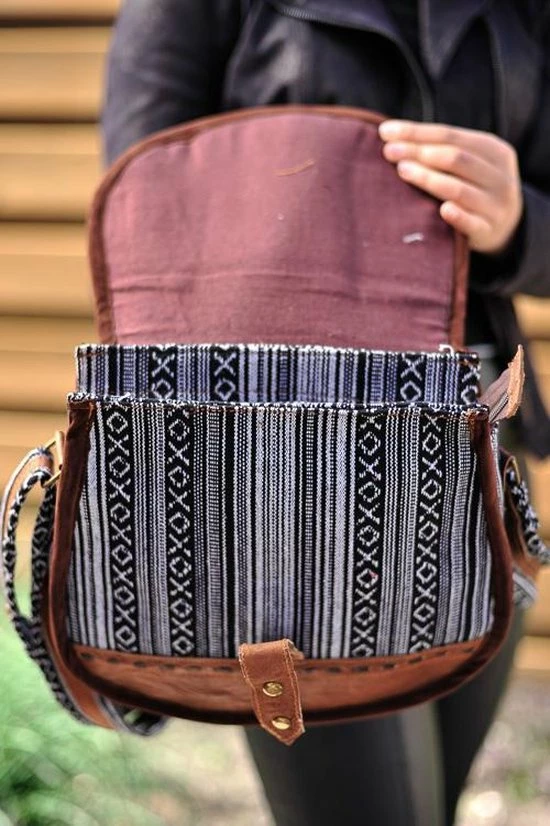 Goedkoop π Crea-Nepal Schoudertas Lakshmi, Katoen Met Leer, Kleur Kalo π 4 Goedkoop π Crea-Nepal Schoudertas Lakshmi, Katoen Met Leer, Kleur Kalo π - Afbeelding 2